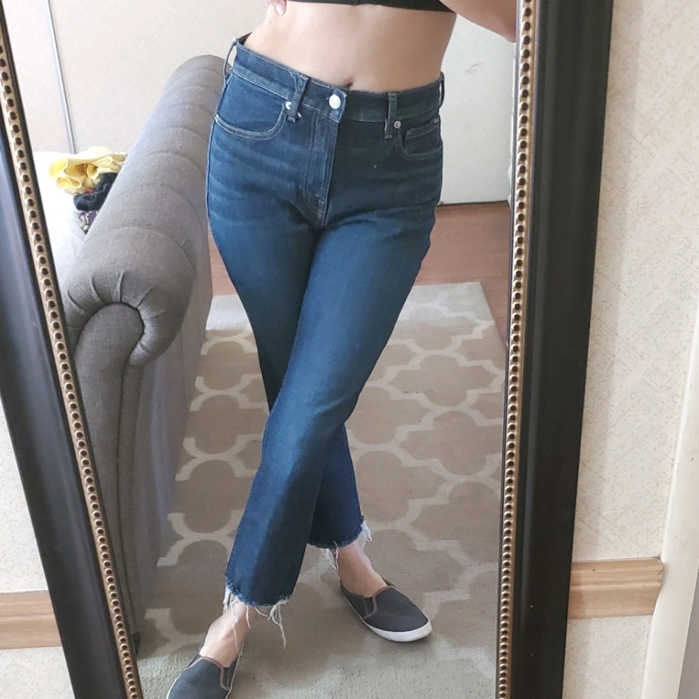 Everlane High Rise Dark Wash Ankle Jeans size 28